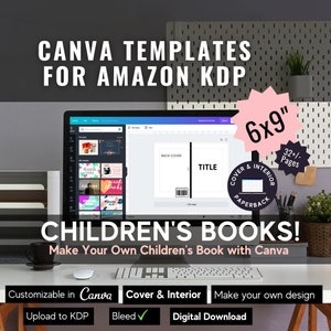 Modèle Canva personnalisable de livre pour enfants de 6 x 9 po. pour Amazon KDP | Modèle de livre broché pour KDP