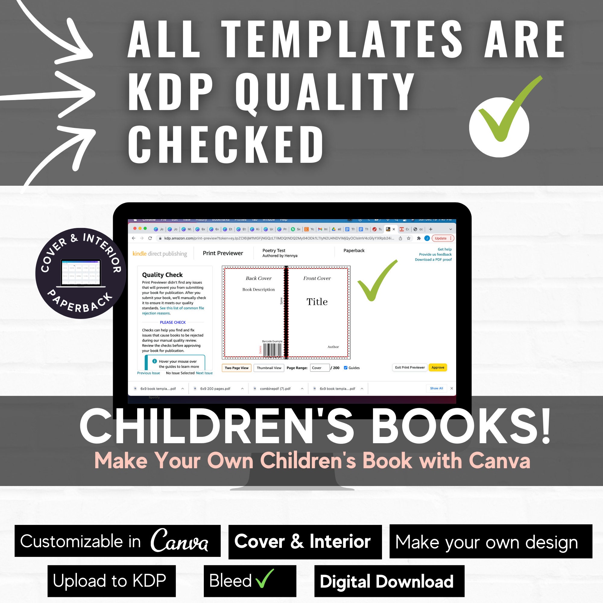 Picture Book Template 6x9" | Amazon KDP Canva Template | Editable ...