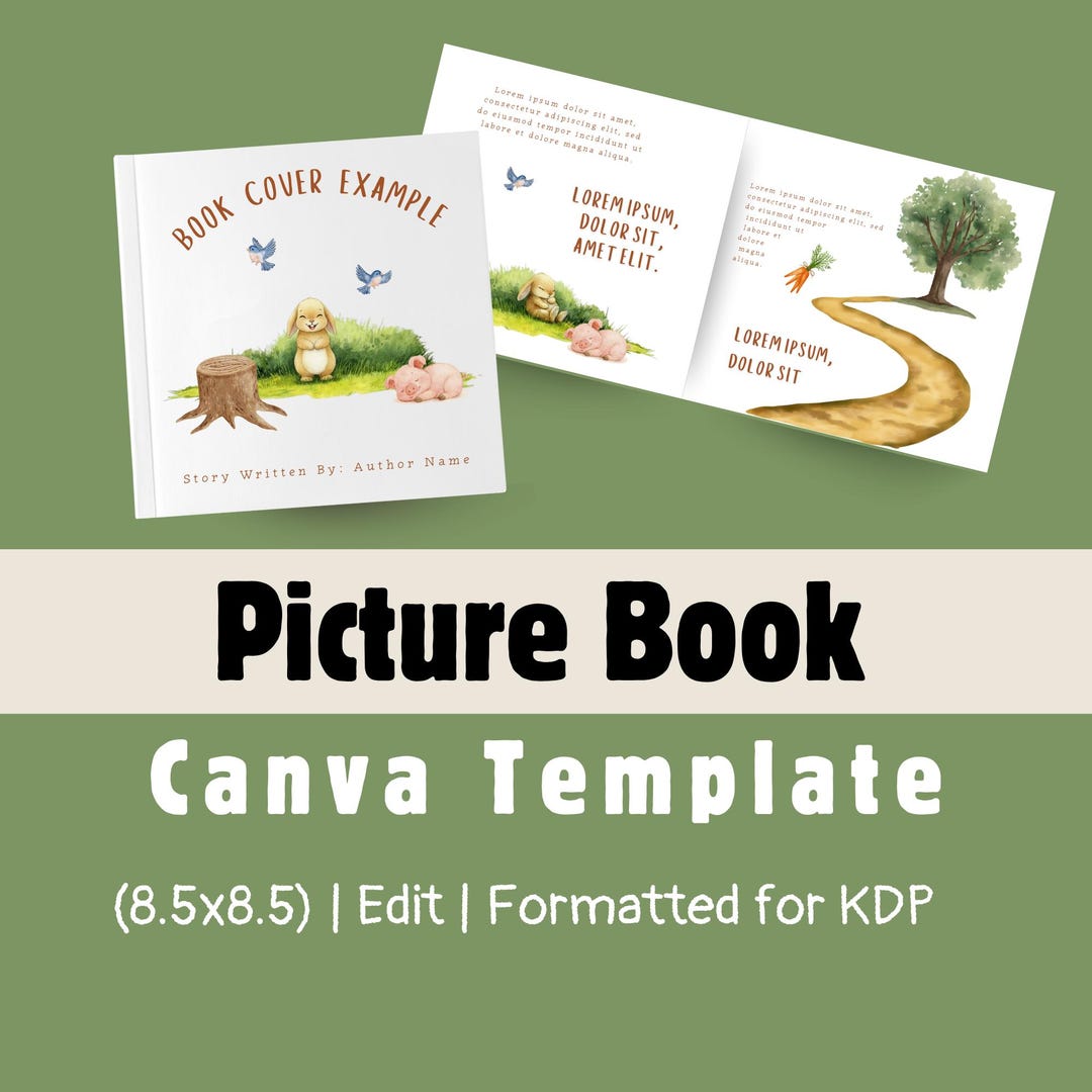 Picture Book Canva Template: KDP Design (8.5 X 8.5), Easy to Edit ...