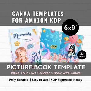 Modèle de livre d'images 6 x 9 po. | Modèle canva Amazon KDP | Conception de livre pour enfants modifiable | Livre pour enfants préfabriqué | Modèle d'intérieur KDP