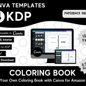 8.5x11 Canva Template für Amazon KDP Taschenbuch Malbuch | Canva Template für KDP | Machen Sie Ihr eigenes Malbuch
