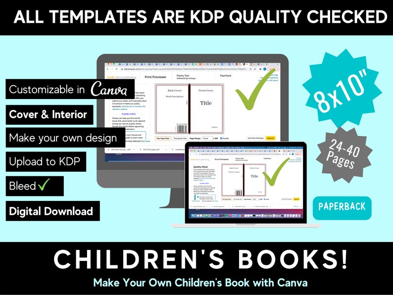 8x10 Canva Template for KDP Children's Paperback Book - Etsy