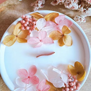 Handgemaakte geur- en bloemenkaars | BOIS DE ROSE | Sojawas | Gedroogde bloemen | Grasse-geur