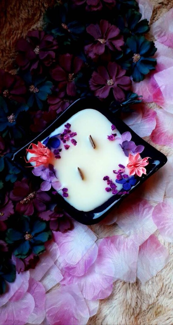 Bougie Parfumée et Fleurie | Mûre & Myrtille