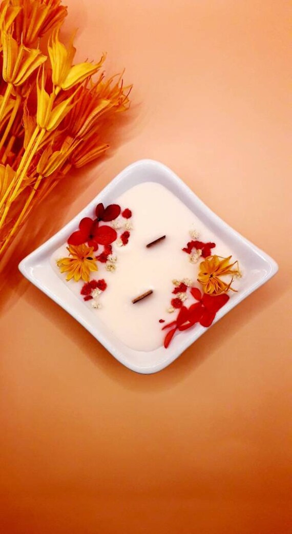 Bougie Parfumée et Fleurie | Ambre