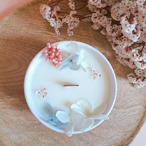 Natural Scented and Floral Candle | Cotton Flower | Soy Wax | Dried Flowers | Grasse Fragrance