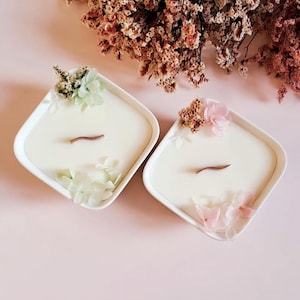 Natural Scented and Floral Candles | CHERRY BLOSSOM | COTTON BLOSSOM | Soy Wax | Grasse Fragrances | Dried Flowers