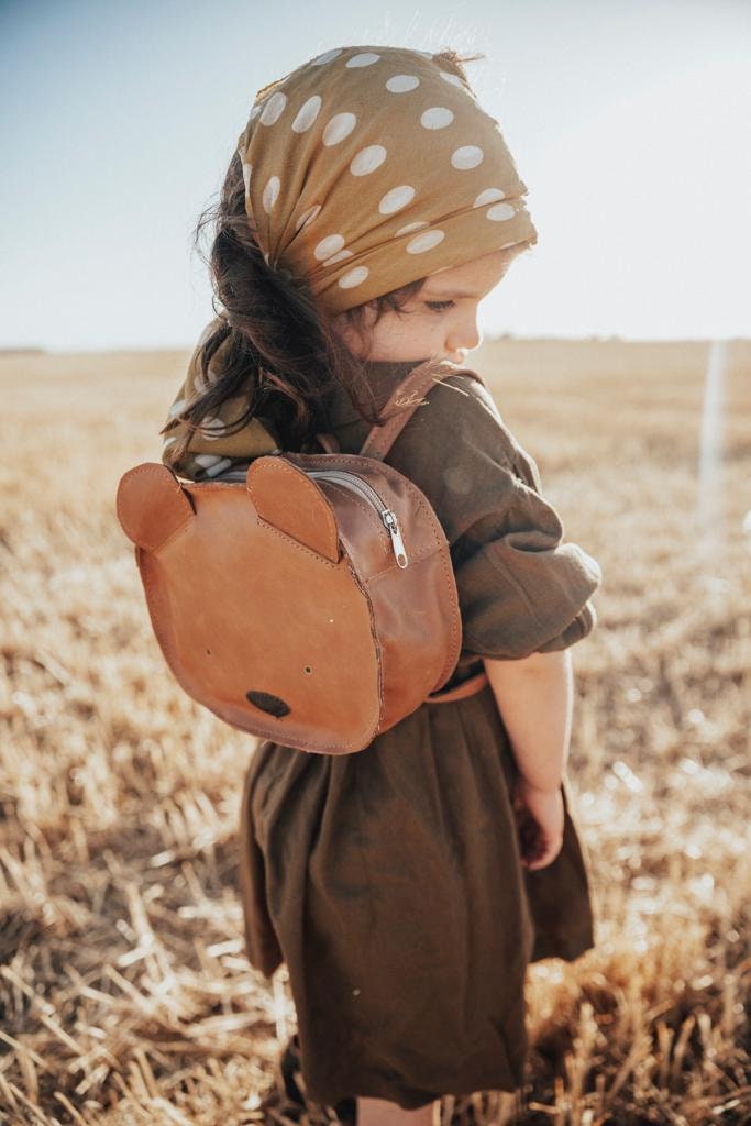 Leather Bear Toddler Backpack Teddy Children's School - Etsy Canada