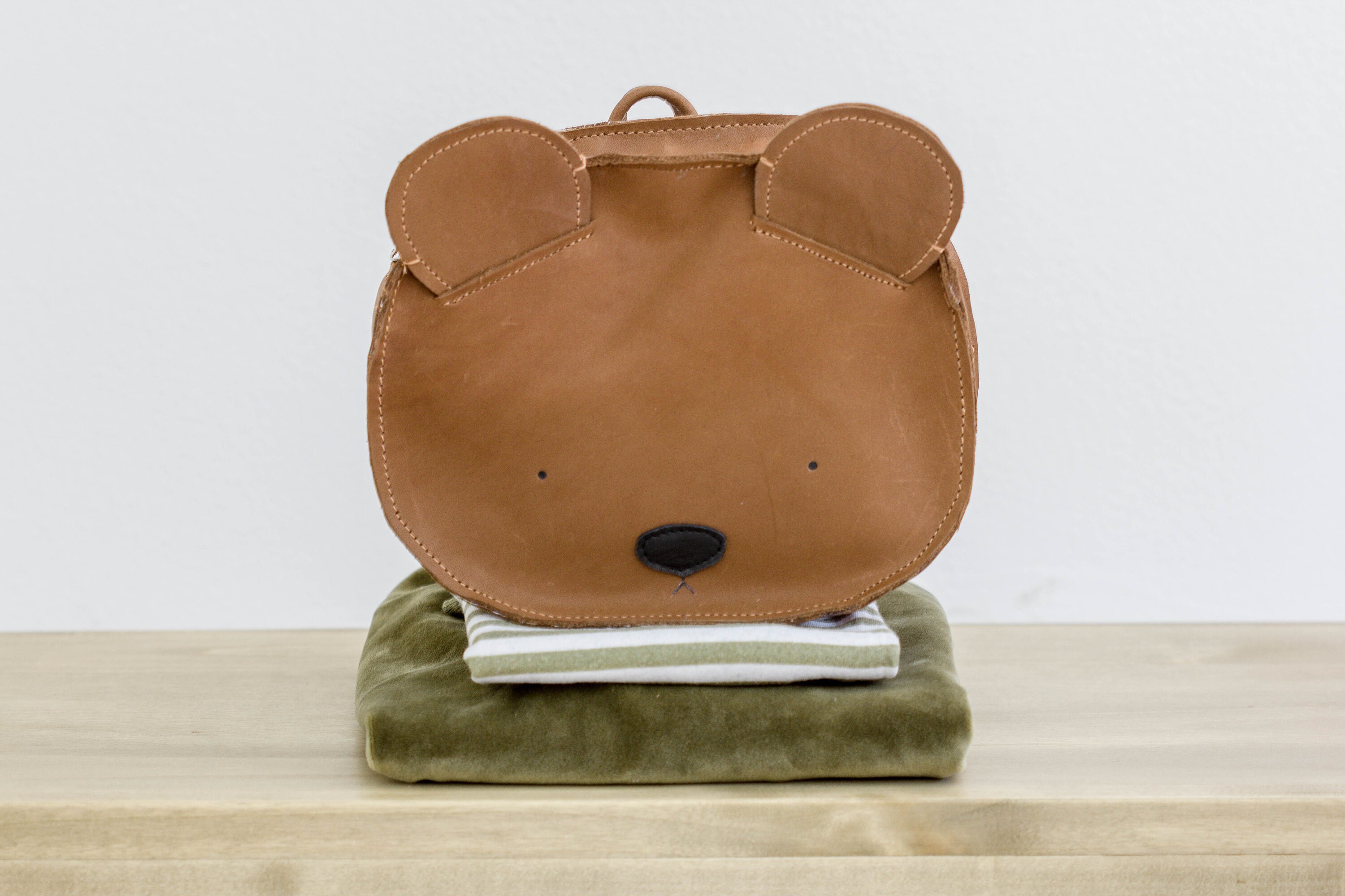 Leather Rhinestones Backpacks, Bear Backpack Leather