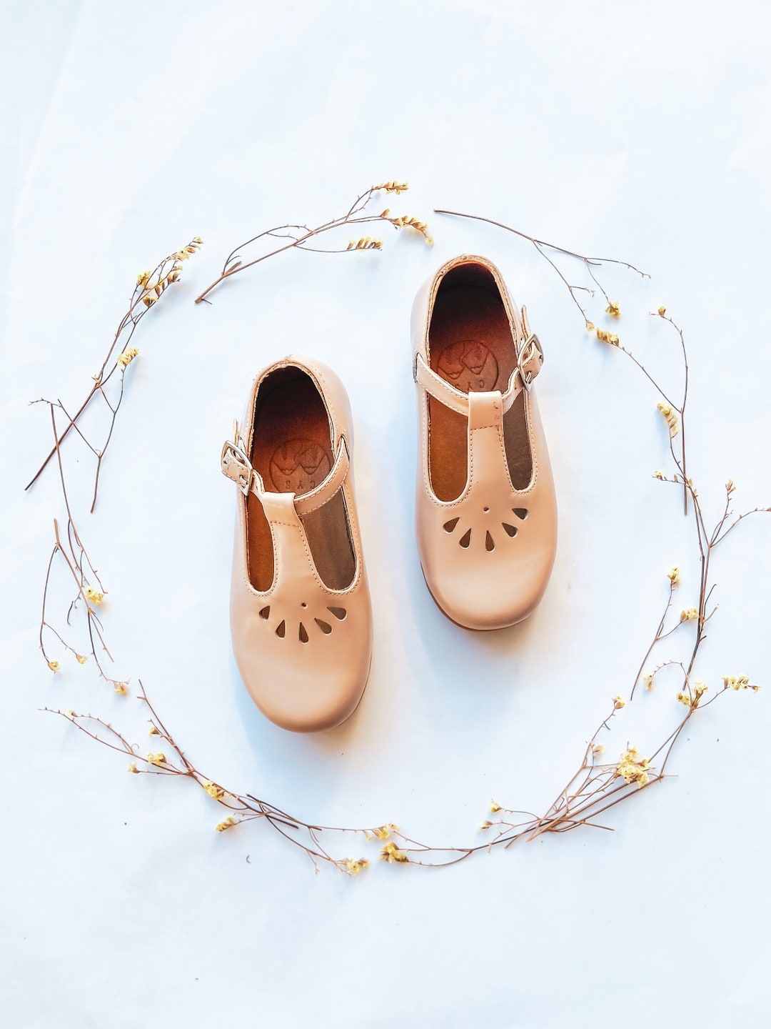 Pink Leather Mary Jane Tbar Shoes for Little Girls, Moccasin Shoes Tbar for Babies and Toddler