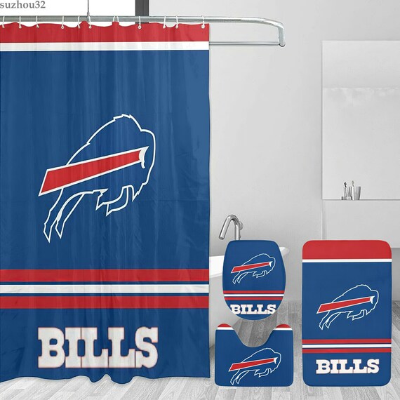 NFL Buffalo Bills bathroom set Rugby Team Shower Curtain Etsy