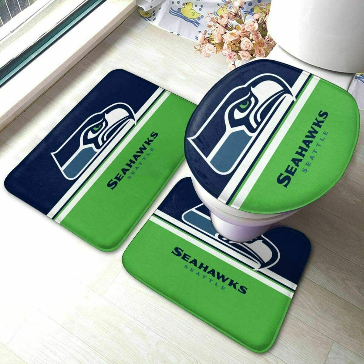 NFL Seattle Seahawks Bathroom Rugs Set Seahawks Rugs Carpet Etsy