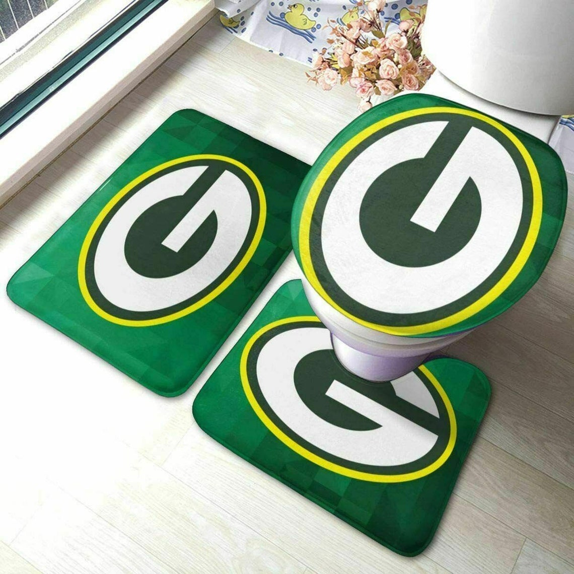 NFL Green Bay Packers Bathroom Rugs Set Packers Rugs Carpet Etsy