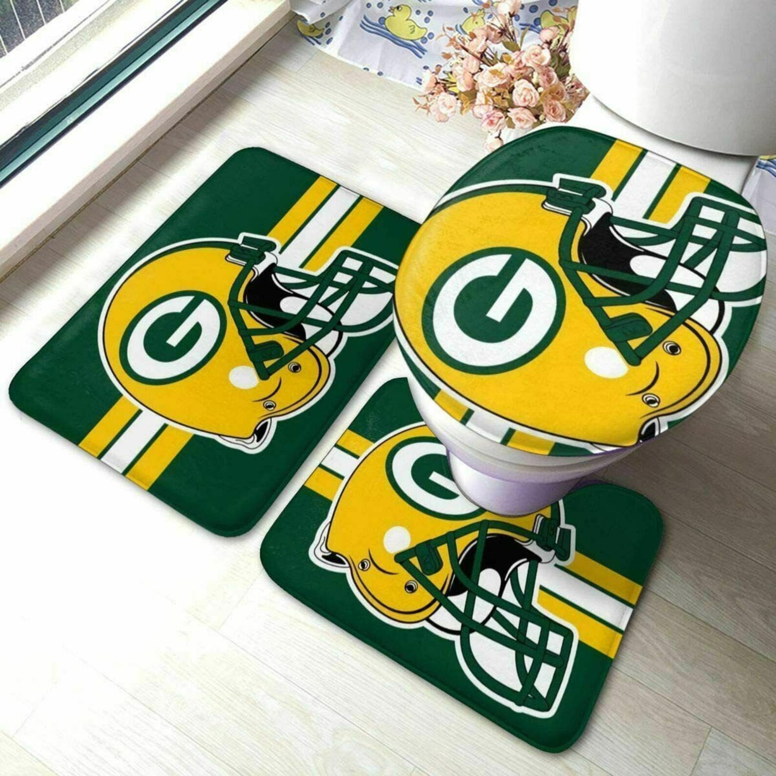 NFL Green Bay Packers Bathroom Rugs Set Packers Rugs Carpet Etsy
