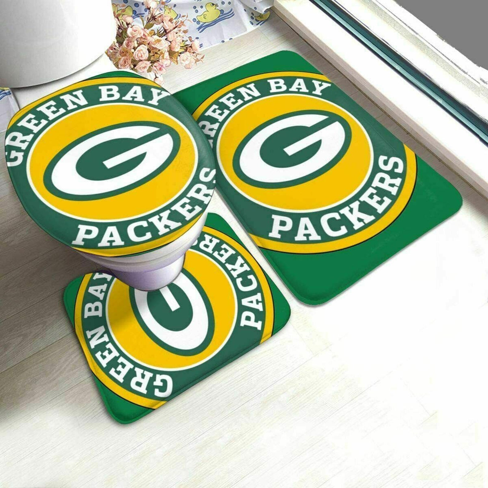 NFL Green Bay Packers Bathroom Rugs Set Packers Rugs Carpet Etsy