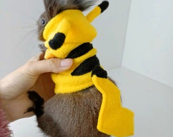 Pet Halloween Pikachu Costume/clothes for squirrel/chinchilla/beardedDragon/SyrianHamster/rabbit/fancyRat/guineaPig/SugarGlider/Ferret