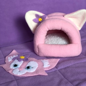 Handmade Cozy Warm Hideout Fox House Bed,Hedgehog,Hamster,Rat,Sugar glider,Guinea Pig,Chinchilla,small animal Pet Gifts