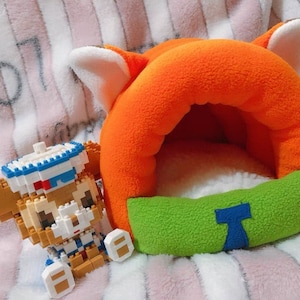 Handmade Cozy Warm Hideout Fox House Bed,Hedgehog,Hamster,Rat,Sugar glider,Guinea Pig,Chinchilla,small animal Pet Gifts