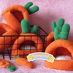 Handmade Warm,Cozy,Hideout,Carrot Pet Sleeping Bed,Hedgehog,Guinea Pig,Chinchilla,Hamster,Rat,Sugar Glider,Rabbit, Ferret pet gifts