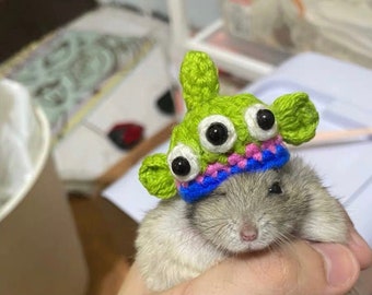 Handmade Pet Hat Alien Costume Hat-Hedgehog/Hamster/Squirrel/Parrot/Bearded Dragon/Rabbit/GuineaPig/Rat/Chinchilla/Ferret/Leopard gecko/Bird