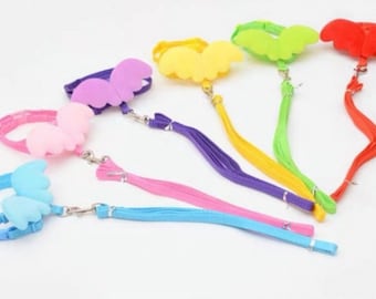 Angel Wings Harness Pet Leash Collar Set Gifts Ribbit/Squirrel/GuineaPig/Chinchilla/Ferret/Bearded Dragon/hedgehog/Dog/Cat