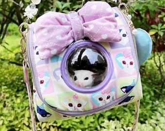 通気性のあるキャリーバッグ/旅行用バッグ/屋外用ポータブルキャリア/ギフト-ハムスター/ネズミ/フクロモモンガ/ハリネズミ/リス/鳥/オウム