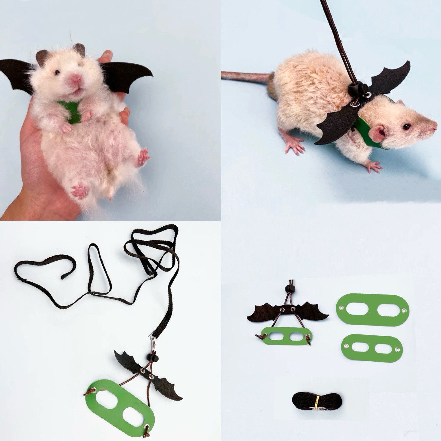 Bat Wings Harness Pet Leash Collar Set Gifts-syrain Hamster/fancy