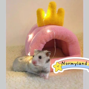 Gemütliches warmes Schlafbett Rosa Crown Hauskäfigversteck Geschenke Igel, Hamster, Ratte, Zuckersegelflugzeug, Meerschweinchen, Chinchilla, kleines Tierhaustiergeschenk