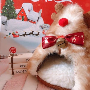 Christmas reindeer Hideout Gifts Hedgehog Hamster Rat sugar glider Guinea pig Ferret small animals warm soft cozy cage sleeping bed house