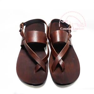 Brown sandals, Leather sandals,Thong sandals, Men Sandals, leather sandals women, minimalist flat shoe, strap sandals, gift for him
