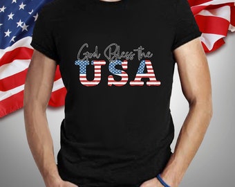God zegene het shirt van de VS, 4 juli T-shirt, shirt Amerikaanse vlag, shirt patriottische VS, shirt van de onafhankelijkheidsdag, shirt vrijheidsviering