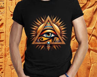 Eye of Ra, T-shirt, zentanglekunst, oud, Egyptisch, oud Egypte, geschiedenisshirt, shirt Egypte, Egyptisch kostuum, cadeau voor hem, cadeau mannen