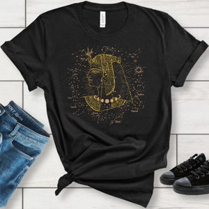 Cleopatra Shirt | Ancient Egypt Queen T-Shirt | Gold Line Art Egyptian Tee | Sacred Symbol Shirt | Unisex Gift