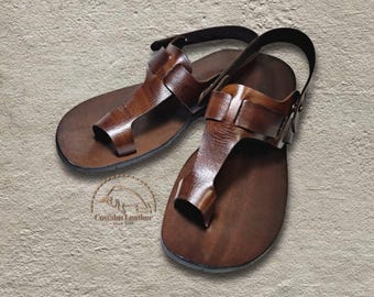 Handmade Leather Strappy Sandals: Unisex Boho Style