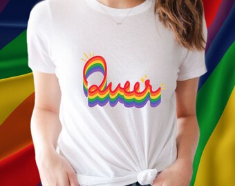 Queer, shirts, LGBTQ shirt, Pride shirt, LGBTQ gifts, Pride shirt, Lesbian pride shirt, genderqueer, cute pride shirt, gift for her