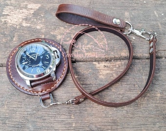 Handmade Leather Pocket Watch Saddle | Custom Vintage Holder