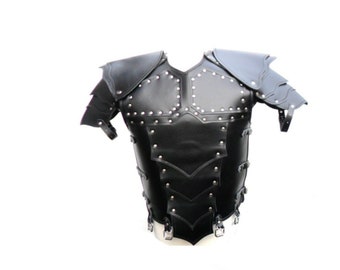 Mens Real Leather Medieval Armour Re-enactment Armour Theatrical Armor Larp Sca Burning Man Festival Halloween Viking Costume