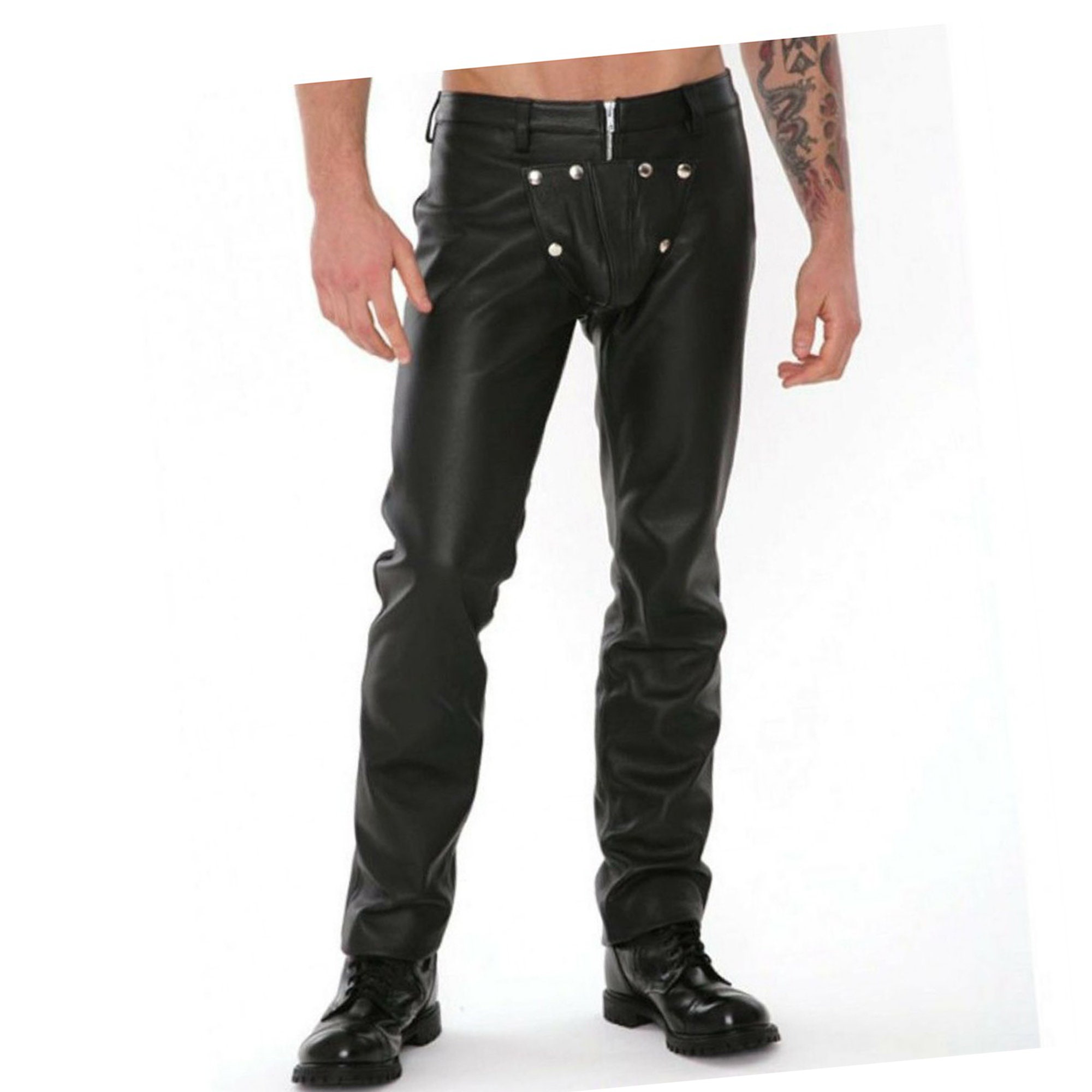 Men's Real Leather Bikers Pants Leather Pants With Etsy