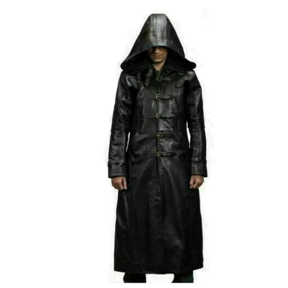 Men S Trench Coat Long Steampunk Gothic Men S Trench Coat Long Steampunk, Black Leather Gothic Trench Coat Mens