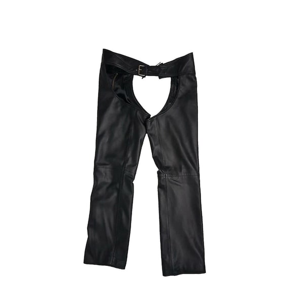 Premium Quality Heavy Duty Men 100% Genuine Cow Leather Chap Rider Black Chaps Assless chaps Chaps Leather Chaps Clothing Gender-Neutral Adult Clothing Trousers 