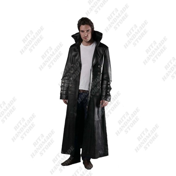 Gothic leather hotsell trench coat