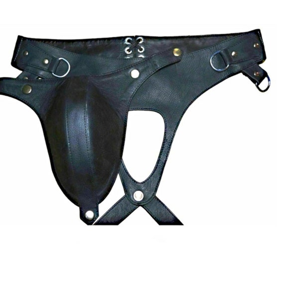 M XL Jock Strap Gay Thong Leather Slip String Zipper underwear Lederhose S L