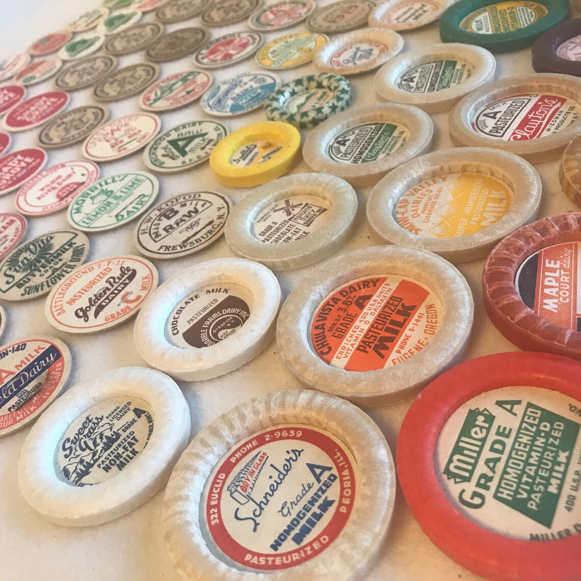 Mystery Grab bag of 10 Vintage Milk Lids With or Without a Etsy