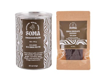 Chaga Mushroom Bundle – Dark Chocolate & Cacao Blend | Superfood Gift for Self-Care