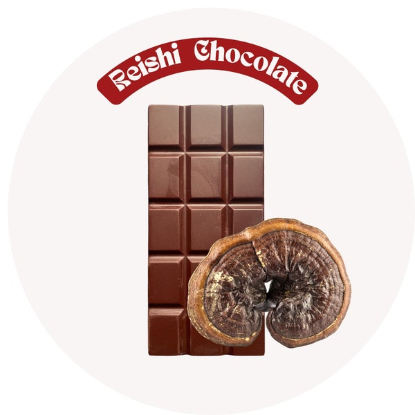 Reishi veganistische champignonchocolade van biologisch paddenstoelextract - 50g repen (pak van 2) - Heerlijke stressverlichting - Avondtraktatie - Slaapmiddel