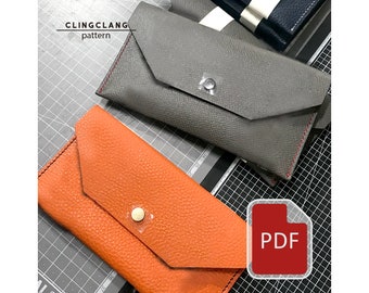 Cash Stuffing Wallet with Stitching Holes | Leather Envelope PDF Pattern | Budgeting Envelope Template | Easy Stitching