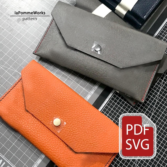 Cash Stuffing Wallet with Stitching Holes | Leather Envelope Pattern PDF SVG | Budgeting Envelope Template | A4 and US Letter