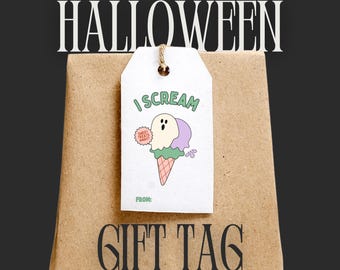 I Scream Halloween Gift Tag / Boo Basket Tag / Classroom Gift Tag / Digital Download