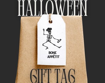 Bone Appétit Halloween Gift Tag / Funny Gift Tag / Digital Download