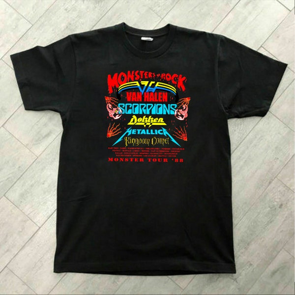 1988 Monsters of Rock Tour Konzert Geschenk Geburtstag Weihnachten T Shirt, Unisex Tank Top, Sommer Longsleeve, Urlaub Hoodie Zipper Sweatshirt